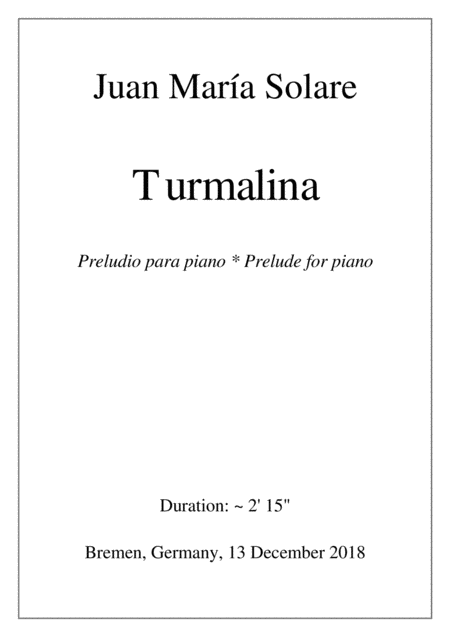 Turmalina Piano Solo Sheet Music