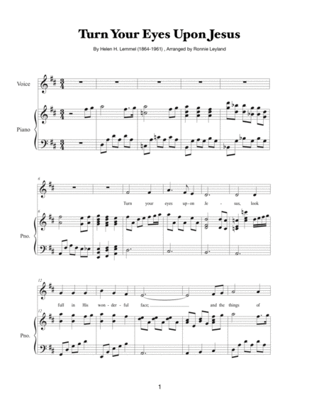 Free Sheet Music Turn Your Eyes Upon Jesus