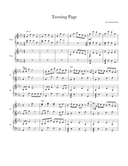 Free Sheet Music Turning Page Piano Duet