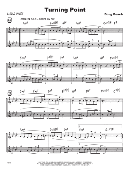 Turning Point C Solo Sheet Sheet Music