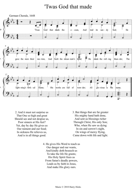 Free Sheet Music Twas God That Made The Ocean A New Tune To A Wonderful Old Hymn