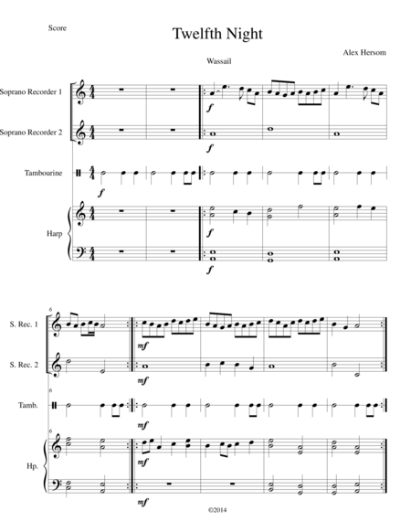 Twelfth Night A Winter Memory Sheet Music