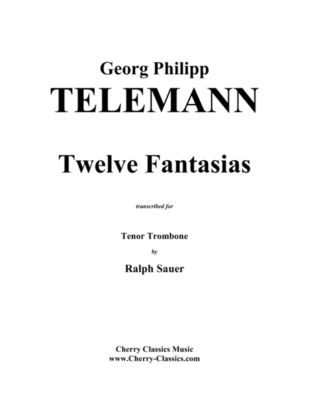 Free Sheet Music Twelve Fantasias For Tenor Trombone