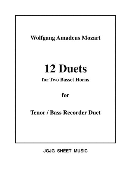 Twelve Mozart Duets For Tb Recorders Sheet Music