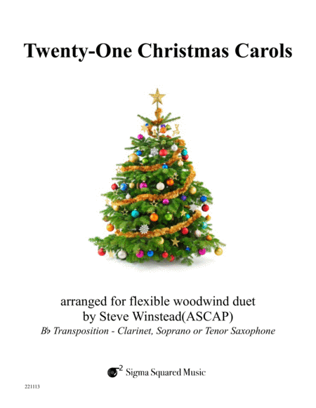 Free Sheet Music Twenty One Christmas Carols For Flexible Woodwind Duet B Flat Transposition