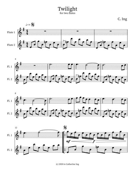 Twilight For Two Flutes Sheet Music