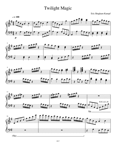 Free Sheet Music Twilight Magic