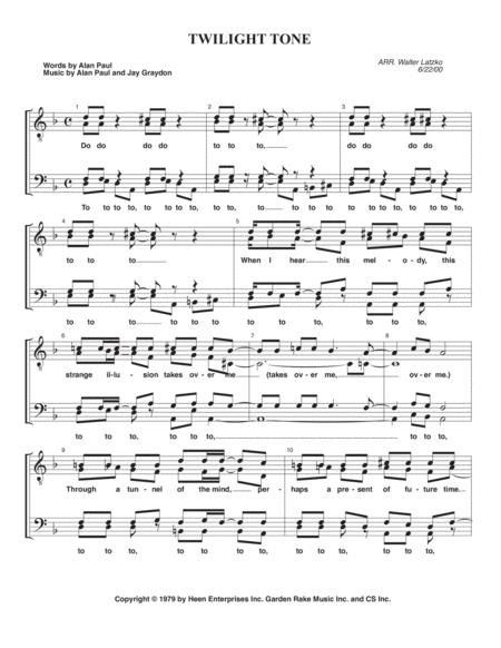 Free Sheet Music Twilight Tone