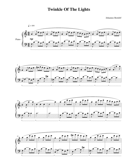 Free Sheet Music Twinkle Of The Lights