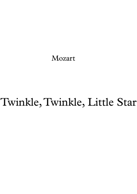 Free Sheet Music Twinkle Twinkle Little Star For Harp