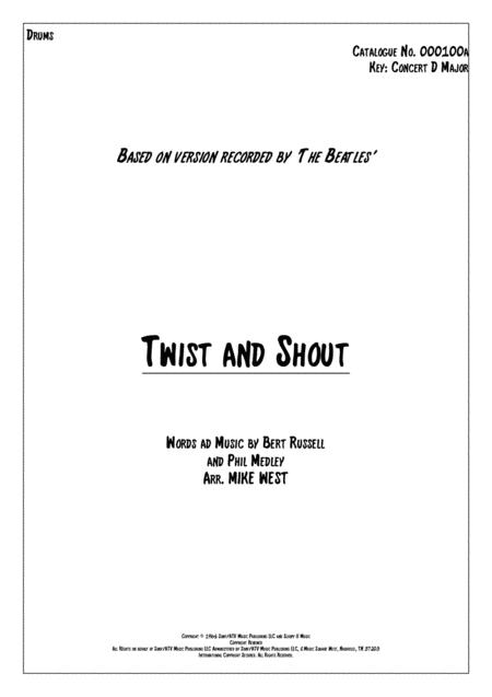 Free Sheet Music Twist And Shout Drums