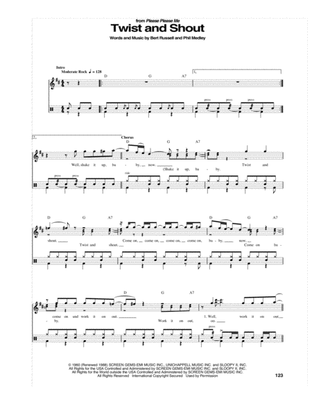 Free Sheet Music Twist And Shout