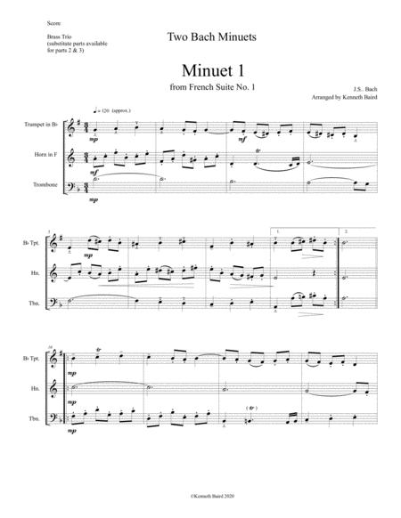 Free Sheet Music Two Bach Minuets