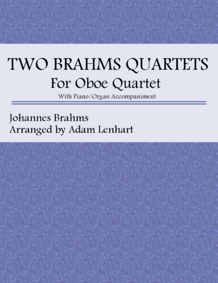 Free Sheet Music Two Brahms Quartets For Oboe Quartet