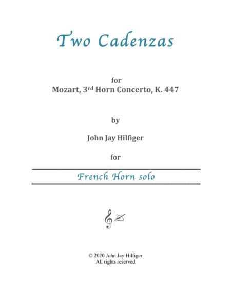 Free Sheet Music Two Cadenzas For Mozart Horn Concerto No 3