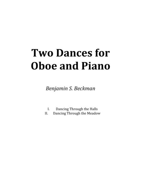 Two Dances For Oboe And Piano Sheet Music