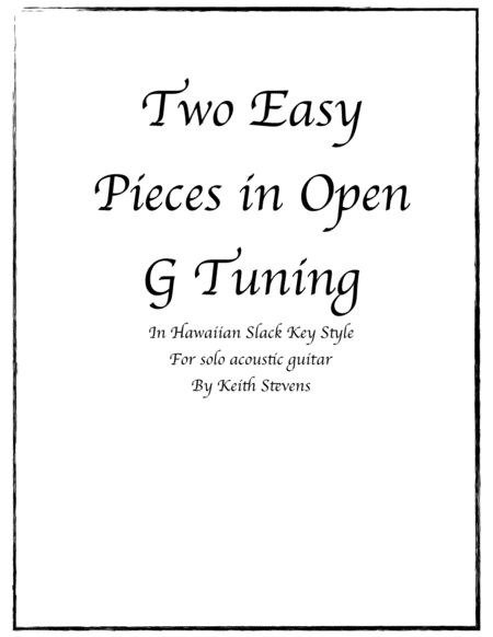 Free Sheet Music Two Easy Pieces In Open G Tuning