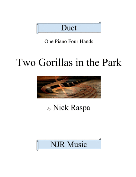 Two Gorillas In The Park 1 Piano 4 Hands Elementary Sheet Music