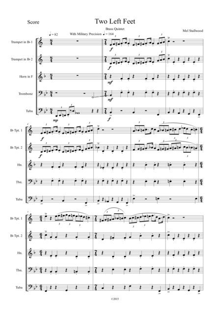 Two Left Feet Brass Quintet Sheet Music