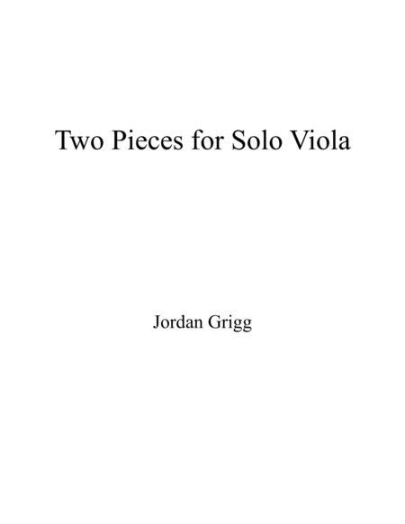 Free Sheet Music Two Pieces For Solo Viola