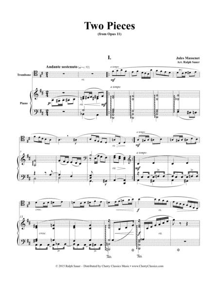 Two Pieces From Opus 11 For Trombone Piano Sheet Music