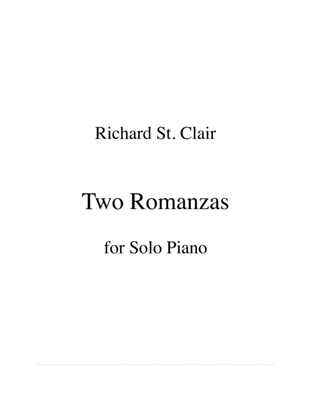 Two Romanzas For Solo Piano Sheet Music