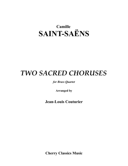 Two Sacred Choruses For Brass Quartet Sheet Music