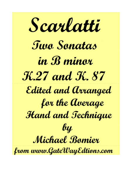 Two Scarlatti Sonatas In B Minor K 27 And K 87 Sheet Music