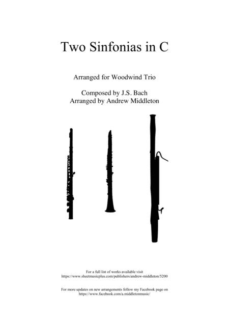 Two Sinfonias In C For Woodwind Trio Sheet Music