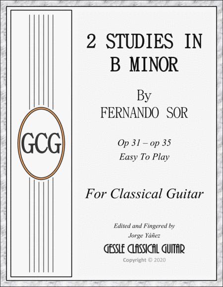 Two Studies In B Minor By Fernando Sor For Guitar Sheet Music