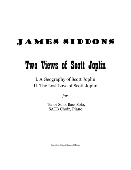 Two Views Of Scott Joplin Sheet Music