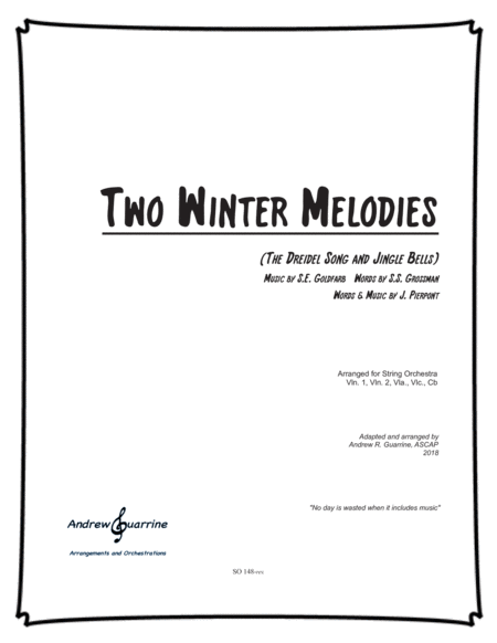 Free Sheet Music Two Winter Melodies