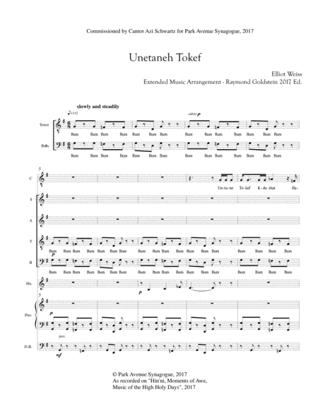 Free Sheet Music U Netaneh Tokef