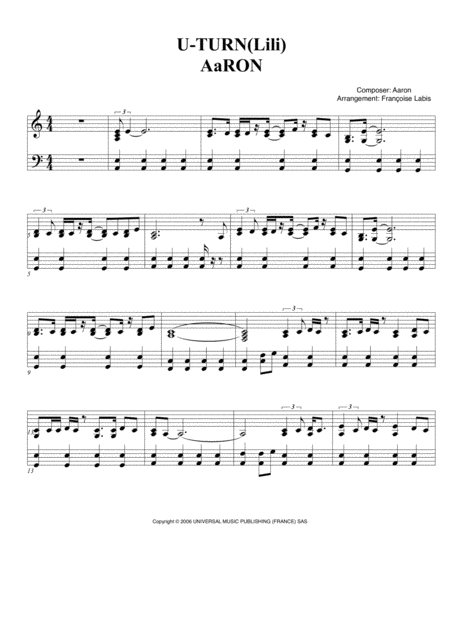 U Turn Lili Sheet Music