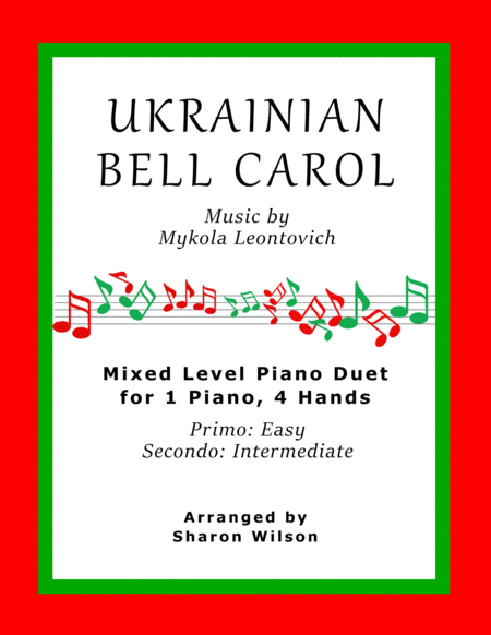 Ukrainian Bell Carol Easy Piano Duet 1 Piano 4 Hands Sheet Music