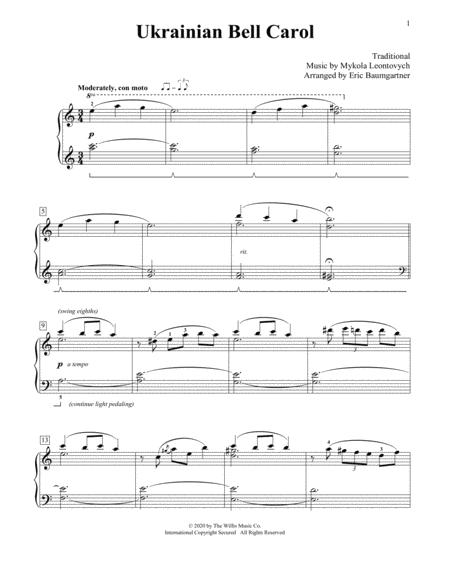 Ukrainian Bell Carol Jazz Version Arr Eric Baumgartner Sheet Music