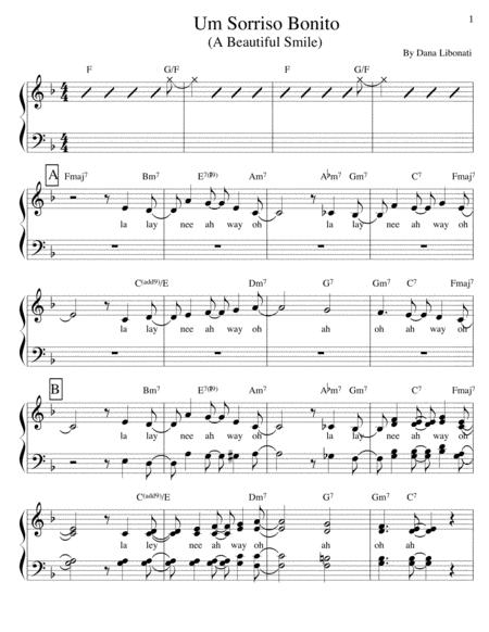 Free Sheet Music Um Sorriso Bonito