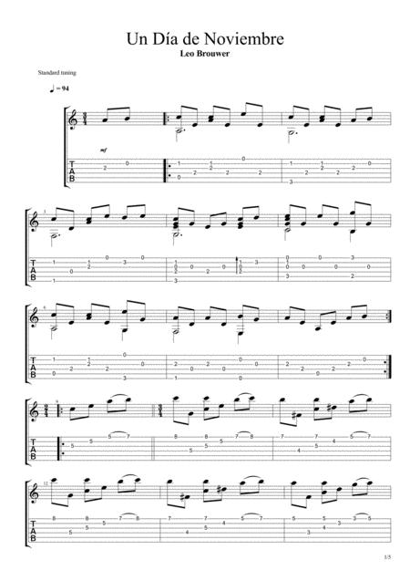 Un Da De Noviembre Sheet Music