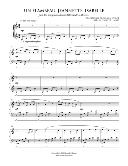 Free Sheet Music Un Flambeau Jeannette Isabelle