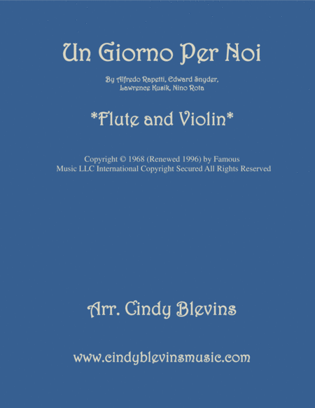 Free Sheet Music Un Giorno Per Noi For Flute And Violin
