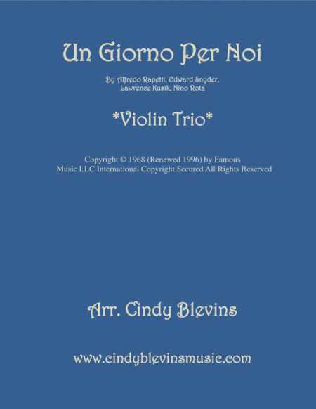 Free Sheet Music Un Giorno Per Noi For Violin Trio