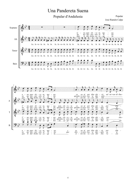 Free Sheet Music Una Pandereta Suena