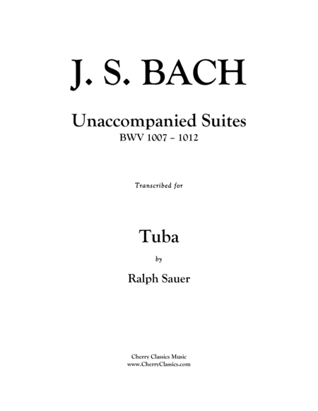 Free Sheet Music Unaccompanied Suites For Tuba