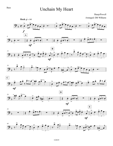 Unchain My Heart Bass Sheet Music