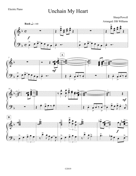 Unchain My Heart Electric Piano Sheet Music