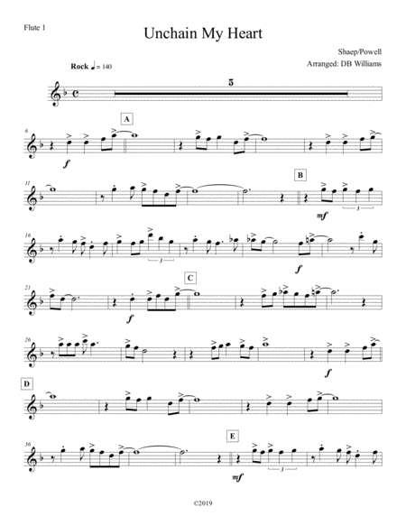 Unchain My Heart Flute 1 Sheet Music