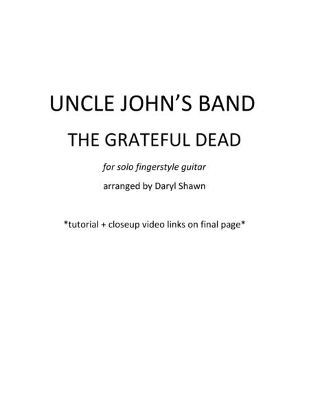 Uncle John Band Grateful Dead For Solo Fingerstyle Guitar With Tutorial Sheet Music