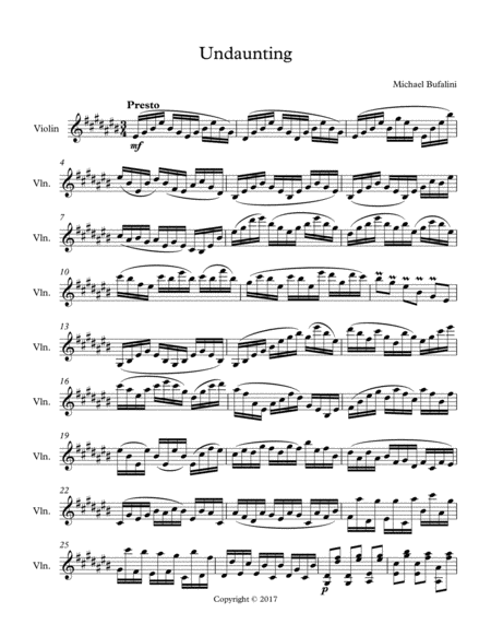 Free Sheet Music Undaunting