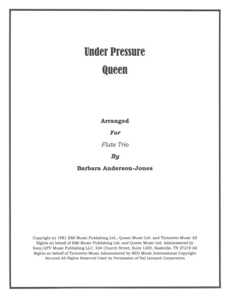 Under Pressure Flute Trio Sheet Music