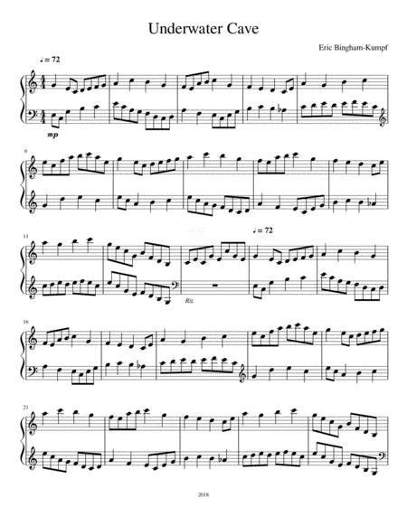 Underwater Cave Sheet Music